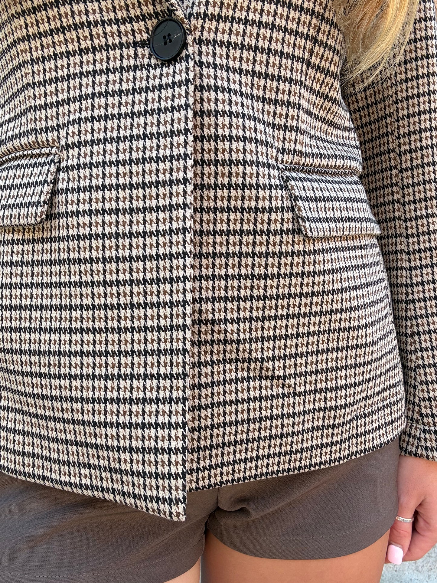 Brown Hazel Houndstooth Blazer