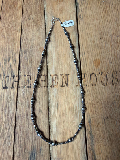 Necklace - 20” Sterling Silver Pearls - 3-4-7-torpedo