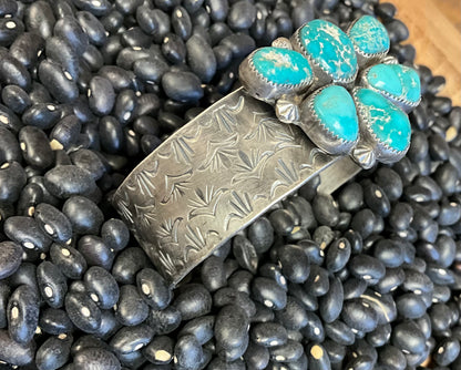 White Water Turquoise Half Cluster Cuff