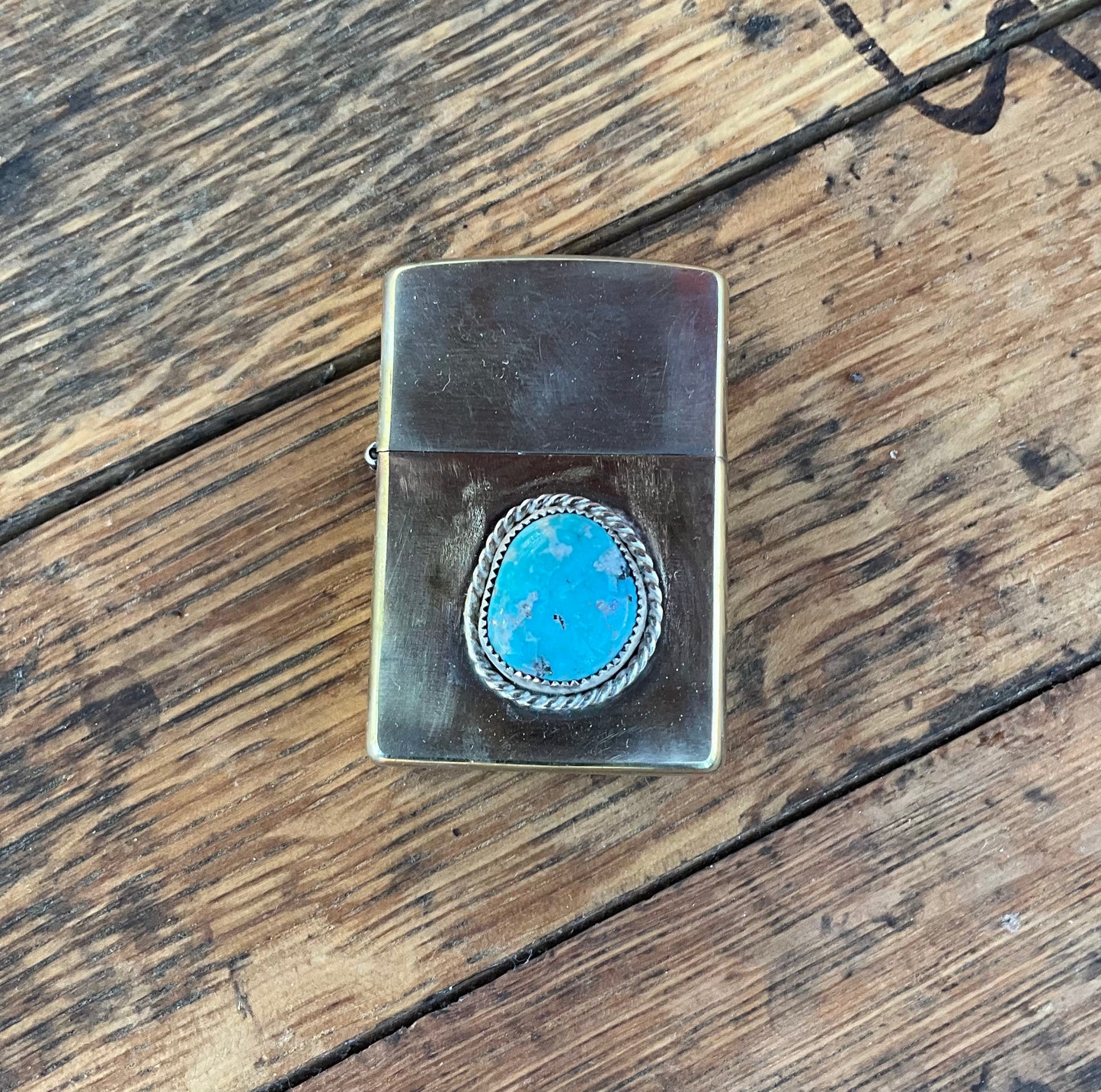 Zippo Lighter w/Turquoise Stone