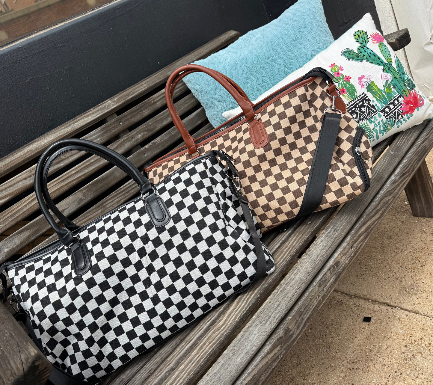 Checkered Weekender Bag