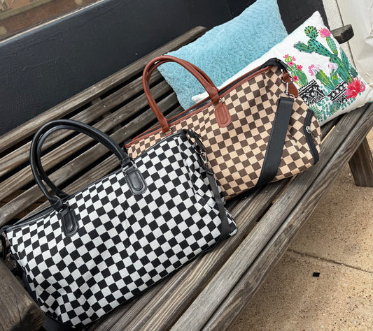 Checkered Weekender Bag