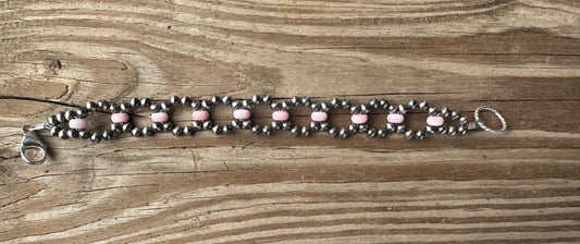 Bracelet - Sterling Silver - 4mm & Pink Conch