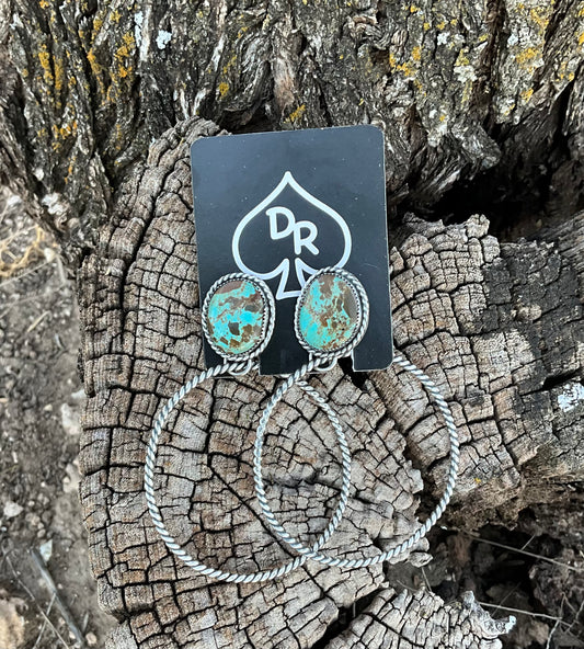 #8 Turquoise Hoop Earrings