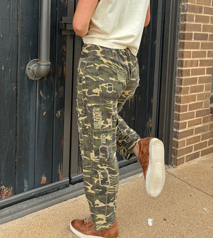 Patch Work Camo Cargo Jeans