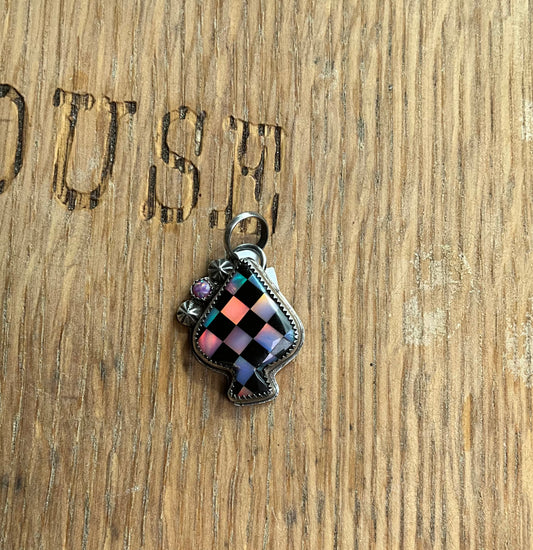 Checkered Spade Pendant