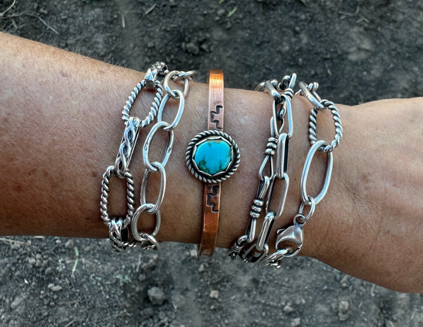 Turquoise/Copper Stacker Cuff