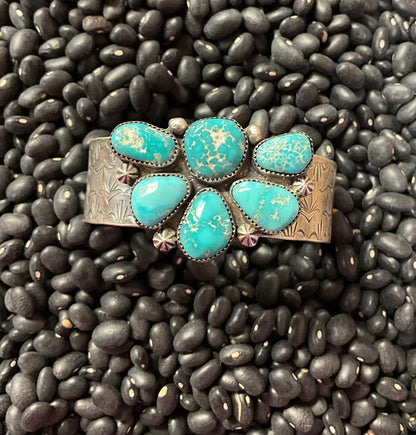 White Water Turquoise Half Cluster Cuff