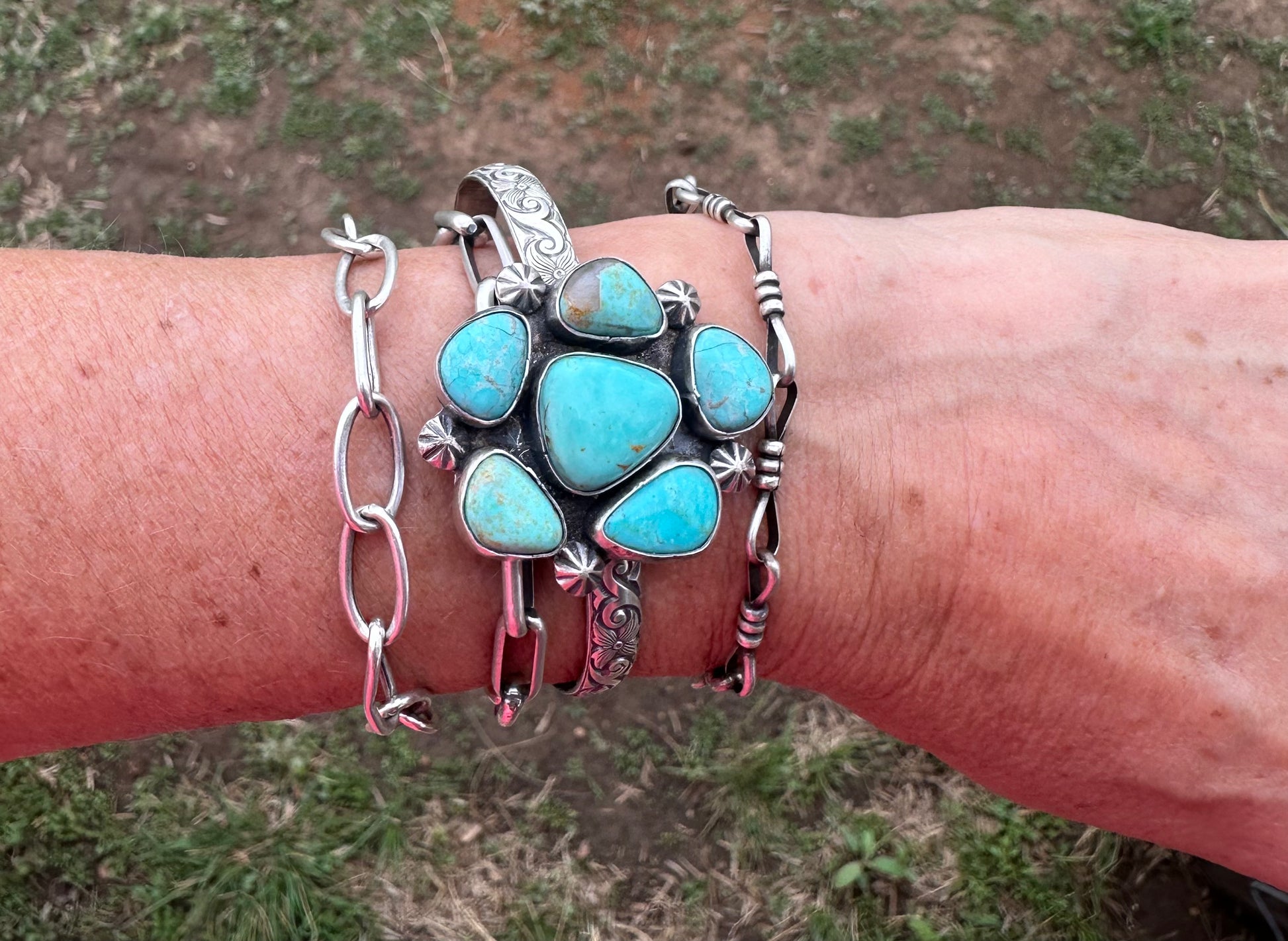 Turquoise Cluster Bracelet – The Hen House Boutique