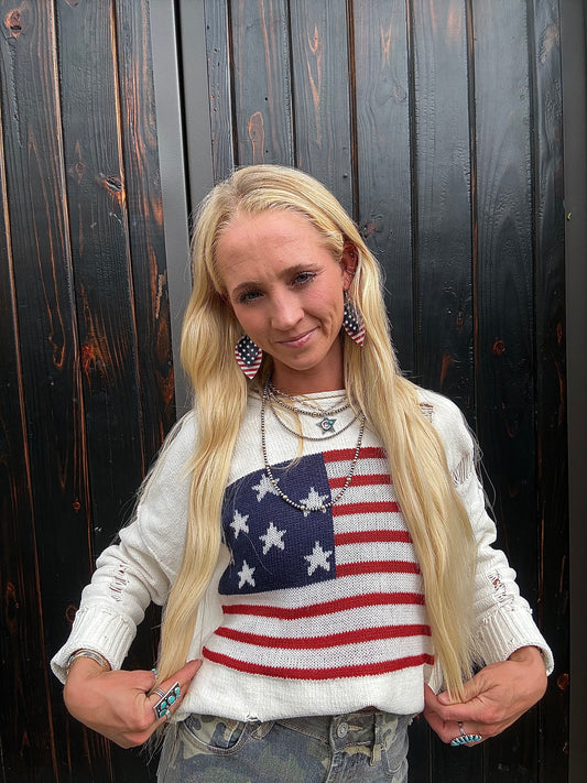 USA Leather Earrings