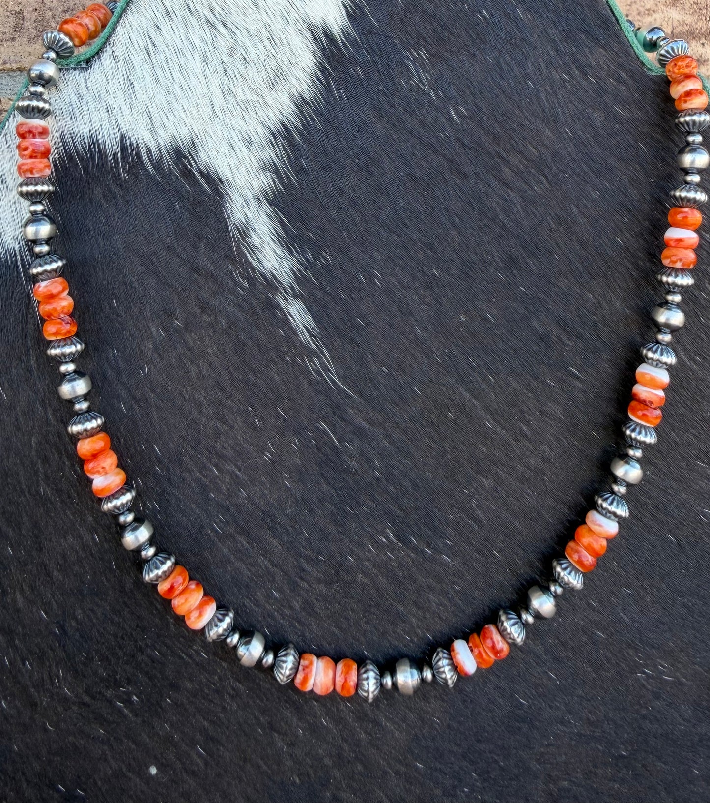 Necklace - 18” - 3/5mm - 7.5mm Rondell + Spiny Oyster