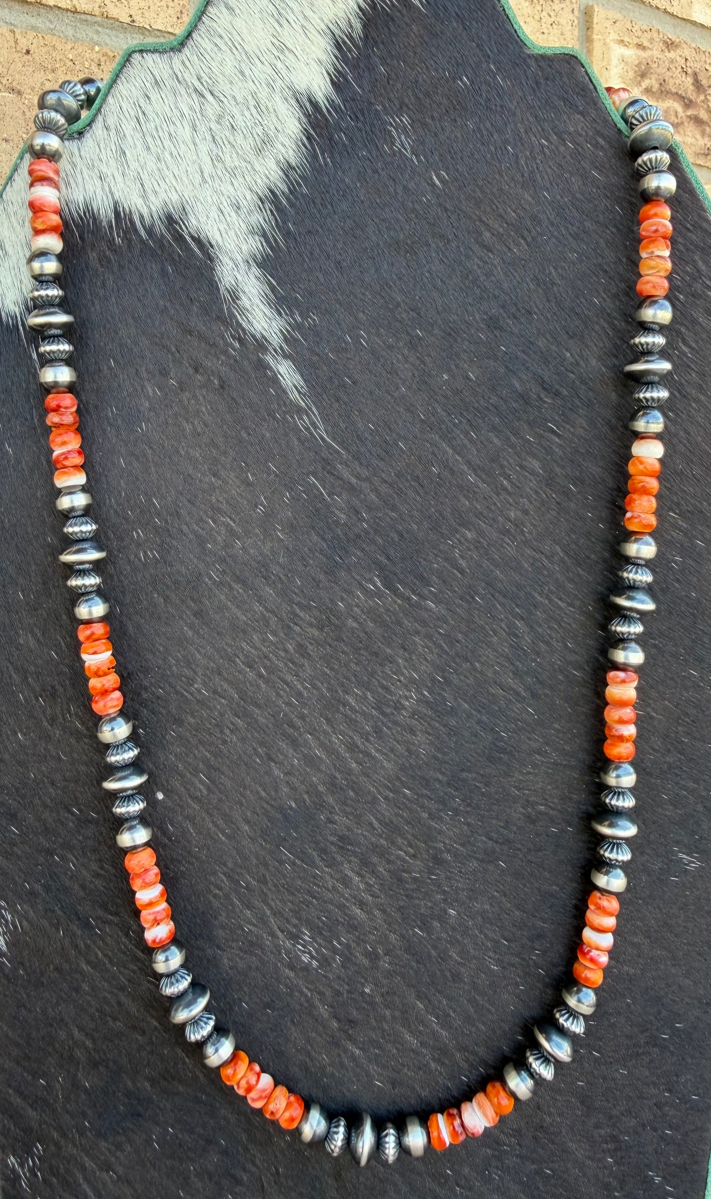 Necklace - 24” - 7mm - 7.5/8mm Rondell + Spiny Oyster