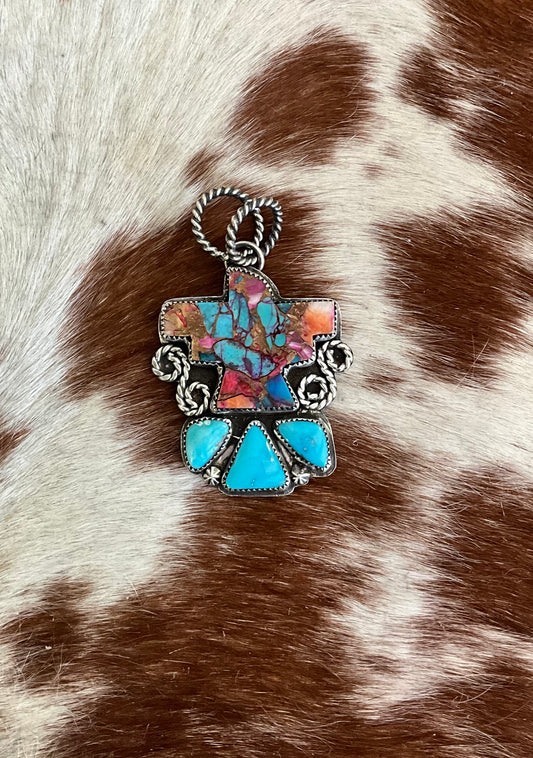 Pink Dahlia Thunderbird Pendant