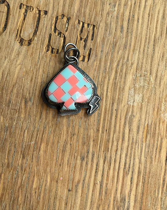 Checkered Spade Pendant