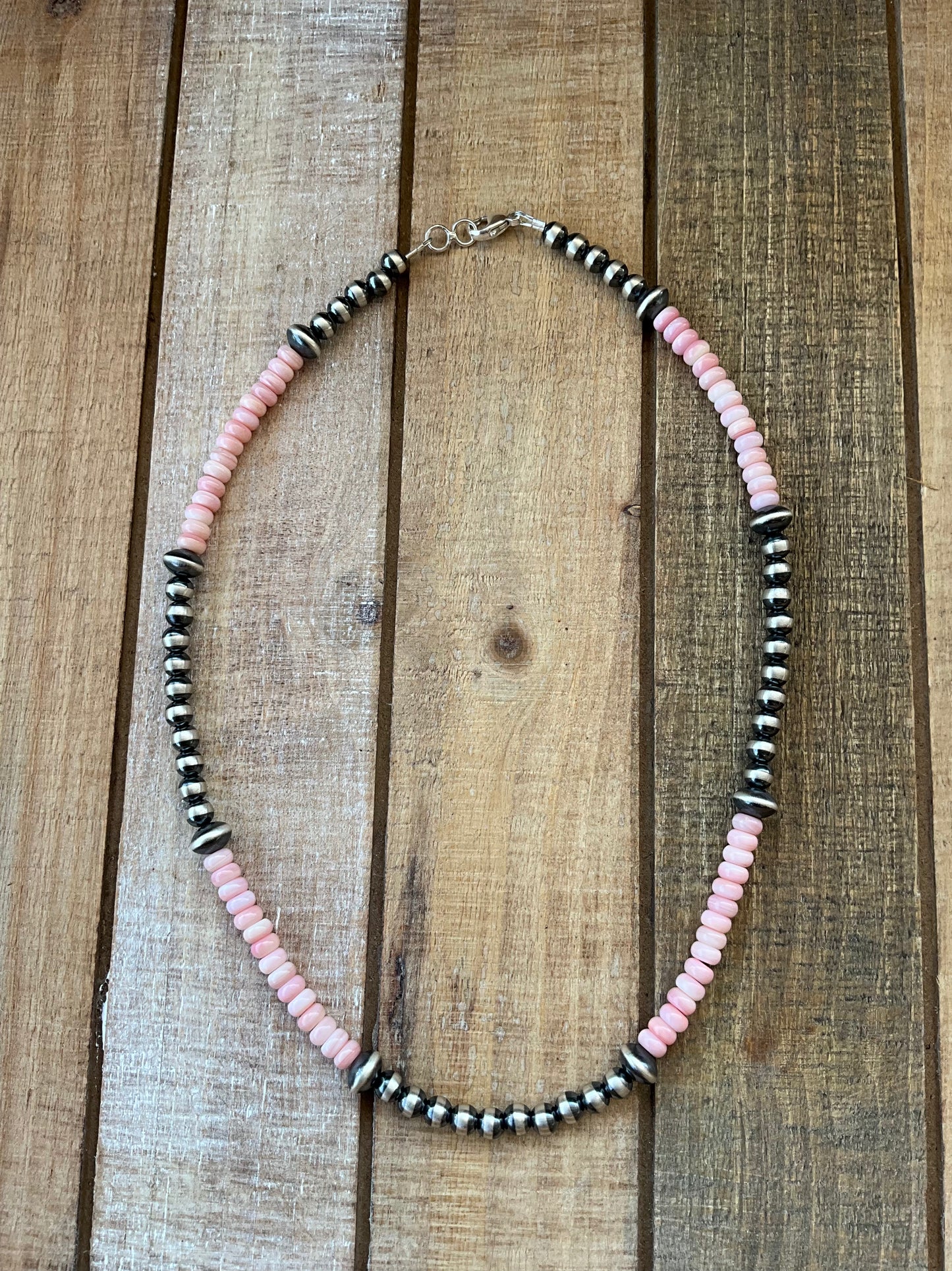 Necklace - 20” - 6mm - 8mm Rondelle - 6mm Pink Conch
