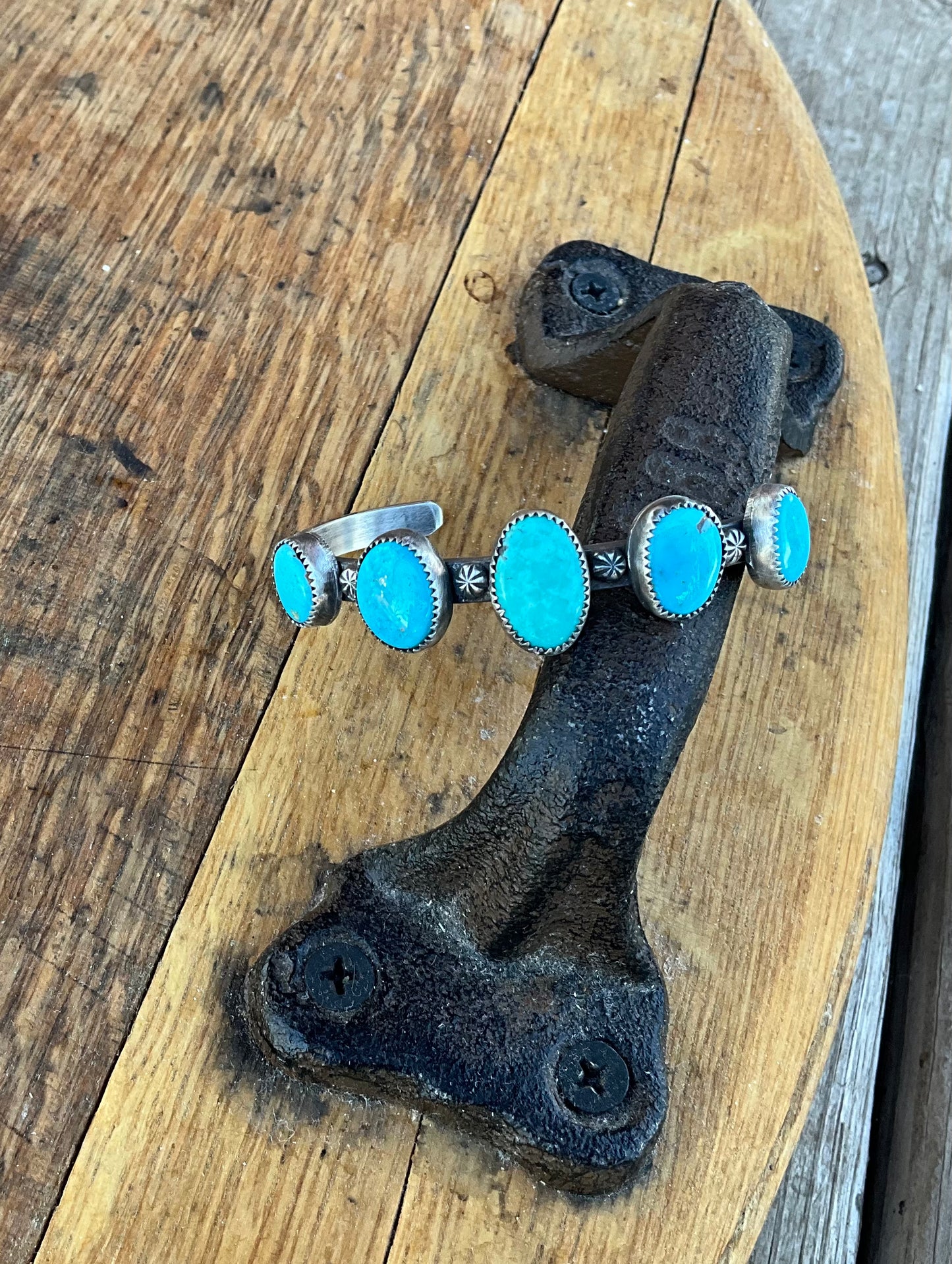 5 Stone Turquoise Cuff