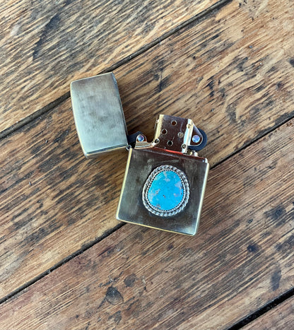 Zippo Lighter w/Turquoise Stone