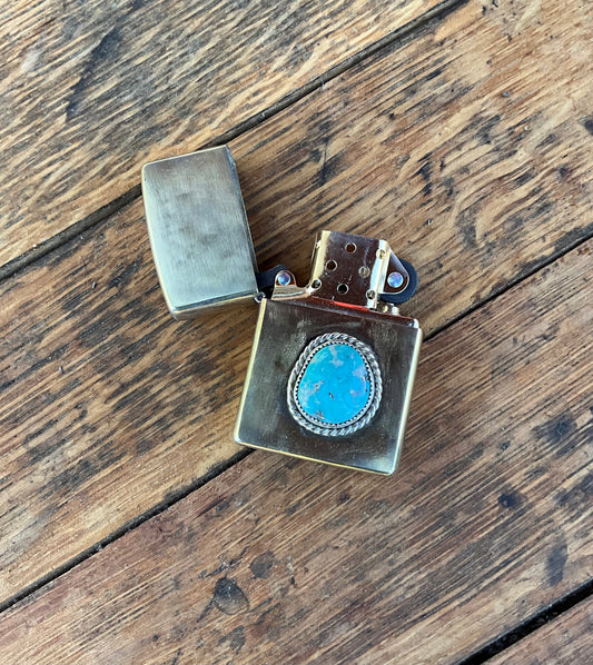 Zippo Lighter w/Turquoise Stone