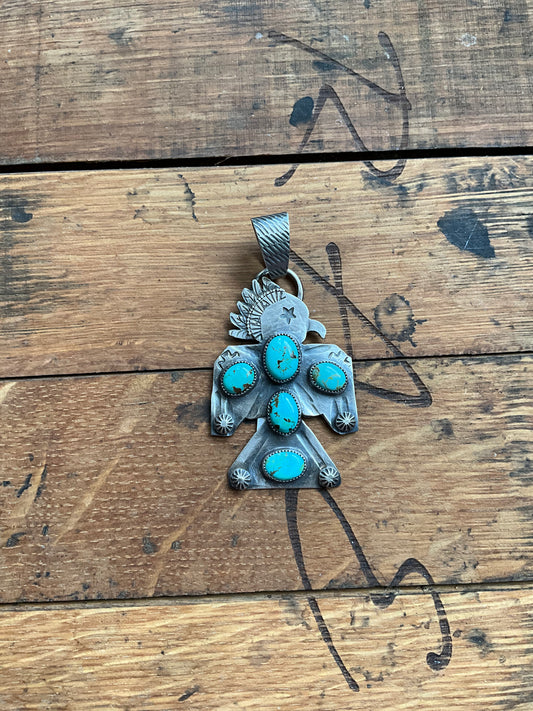 Turquoise Thunderbird Pendant