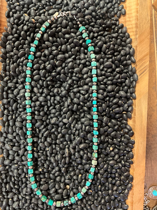 22” Square Turquoise Stone Necklace
