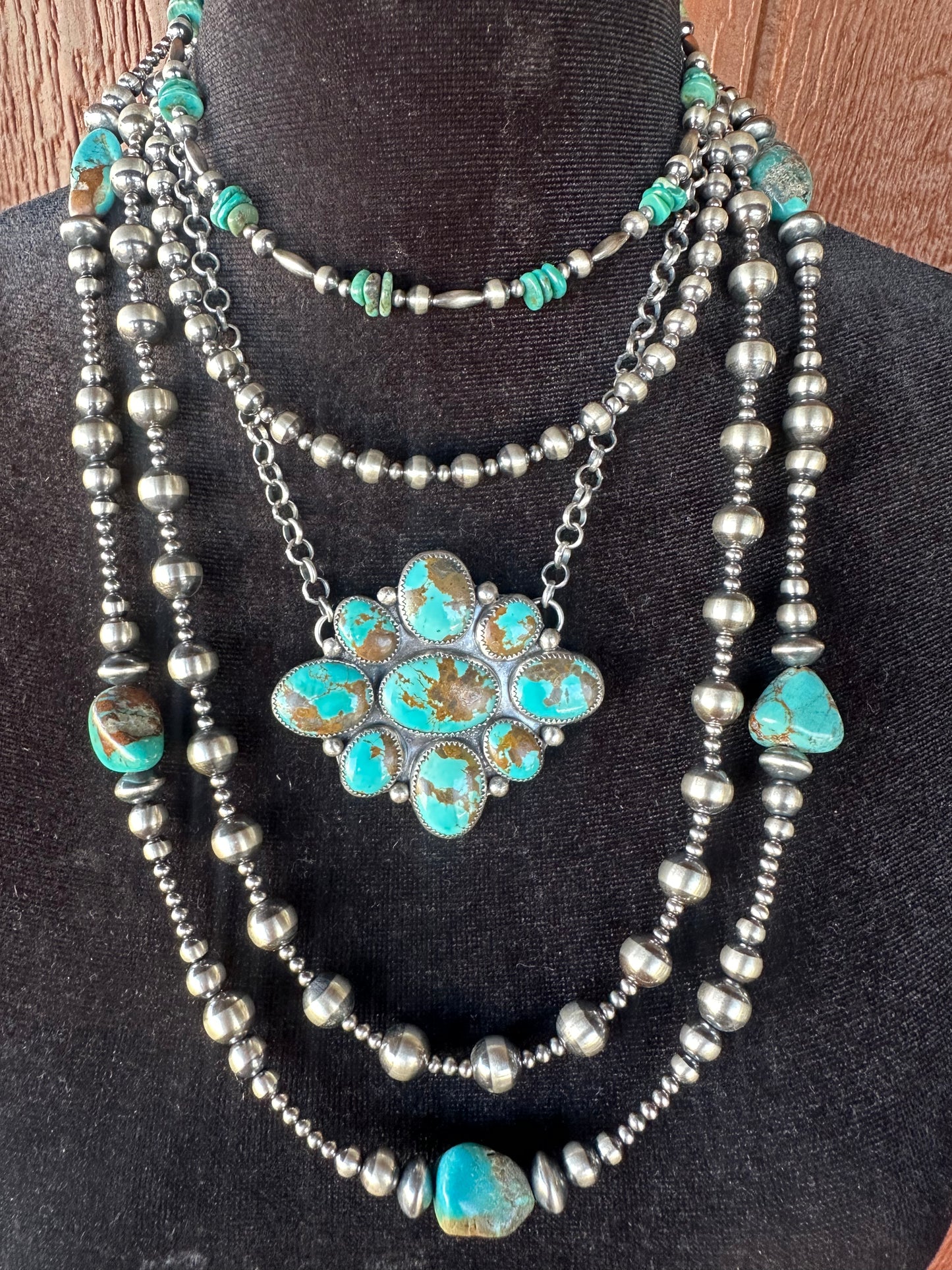 Super Nova Turquoise Cluster Necklace