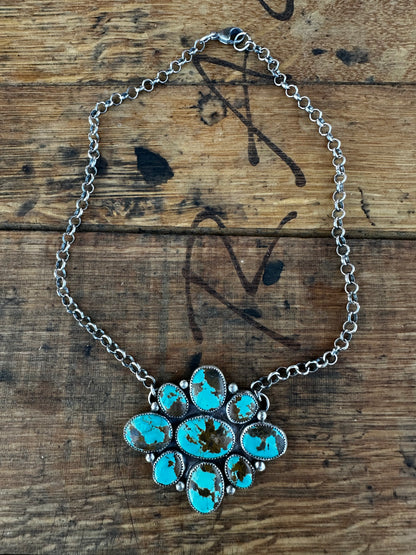 Super Nova Turquoise Cluster Necklace