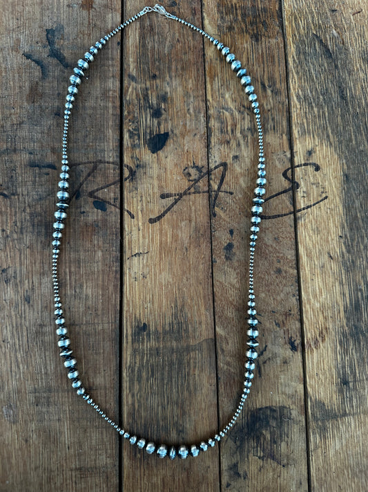 32” Sterling Silver Pearl Necklace
