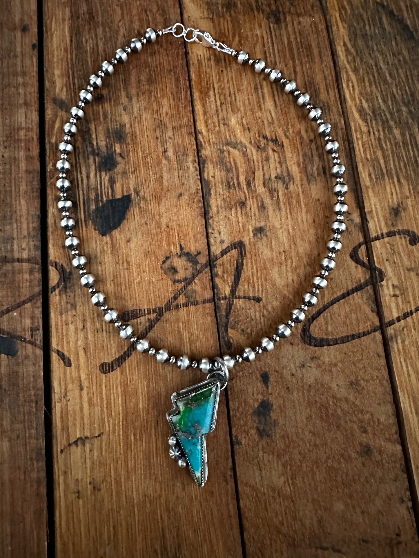 Turquoise Lightning Bolt Pendant (pendant only)