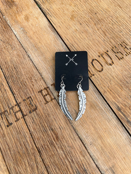 Sterling Silver Feather Earrings