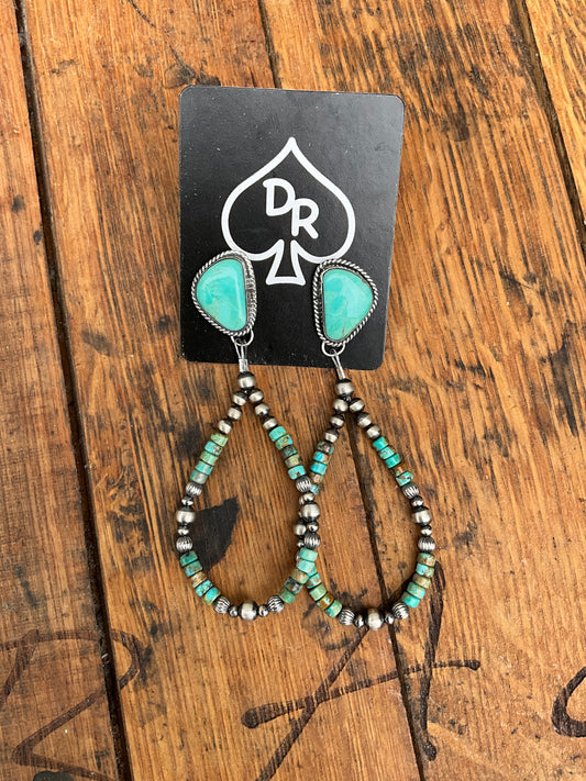 Turquoise Stud with Pearl Tear Drop