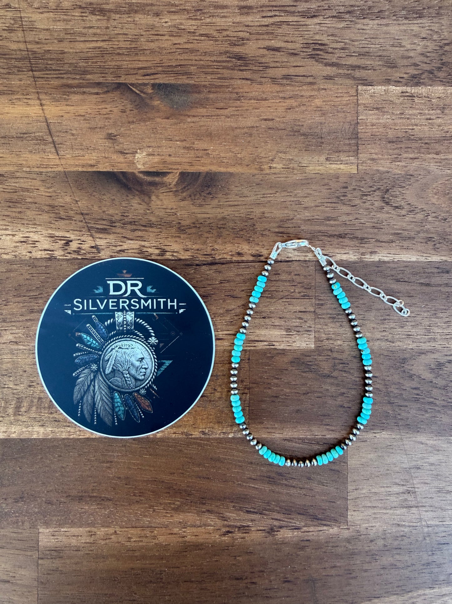 Anklet - 3mm & Kingman Turquoise