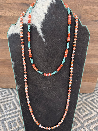 Necklace - 18” - 4mm - Spiny Oyster - Turquoise