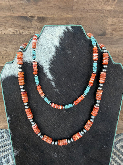 Necklace - 18” - 4mm - Spiny Oyster - Turquoise