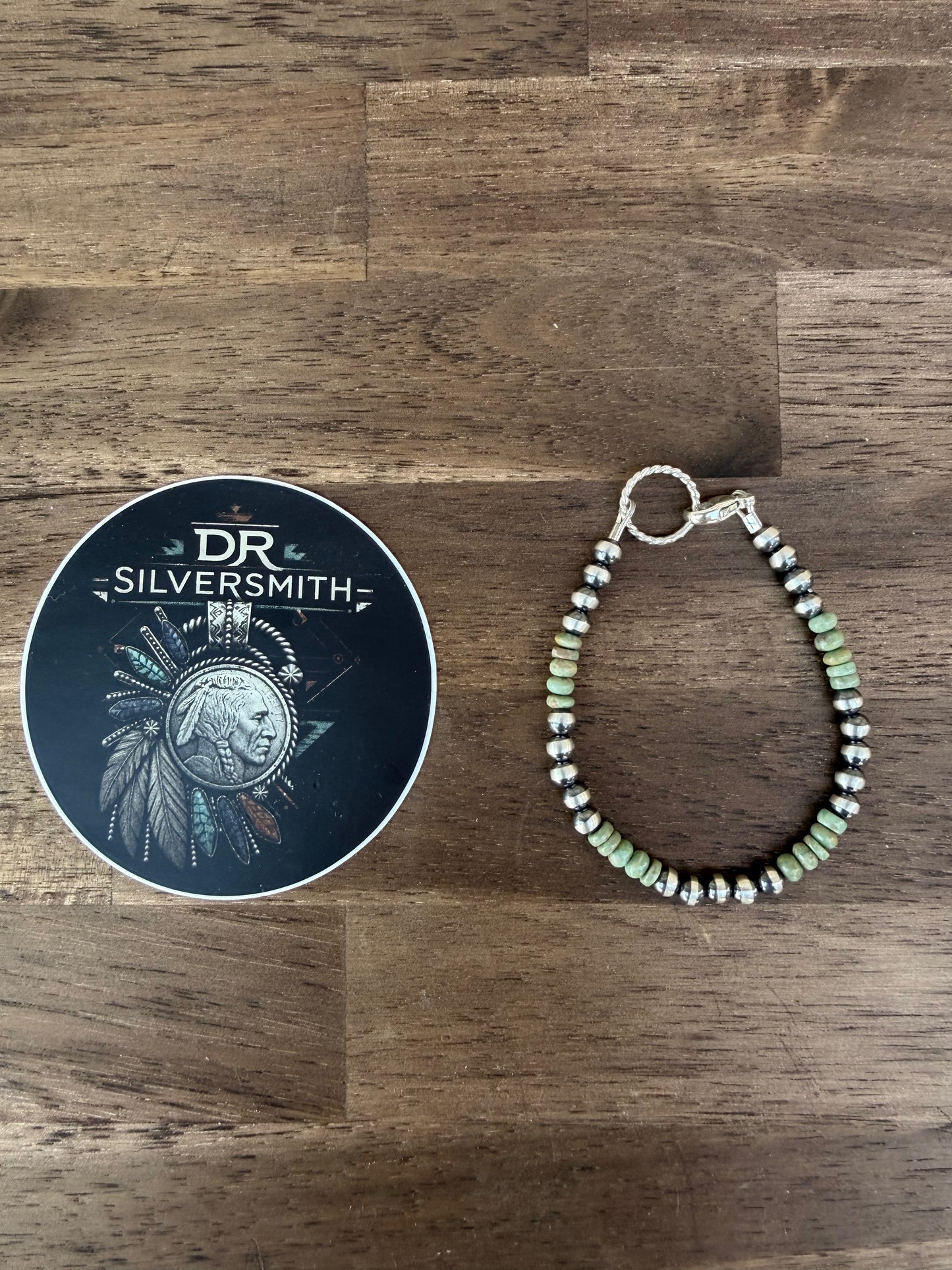 Bracelet - 5mm & Green Turquoise