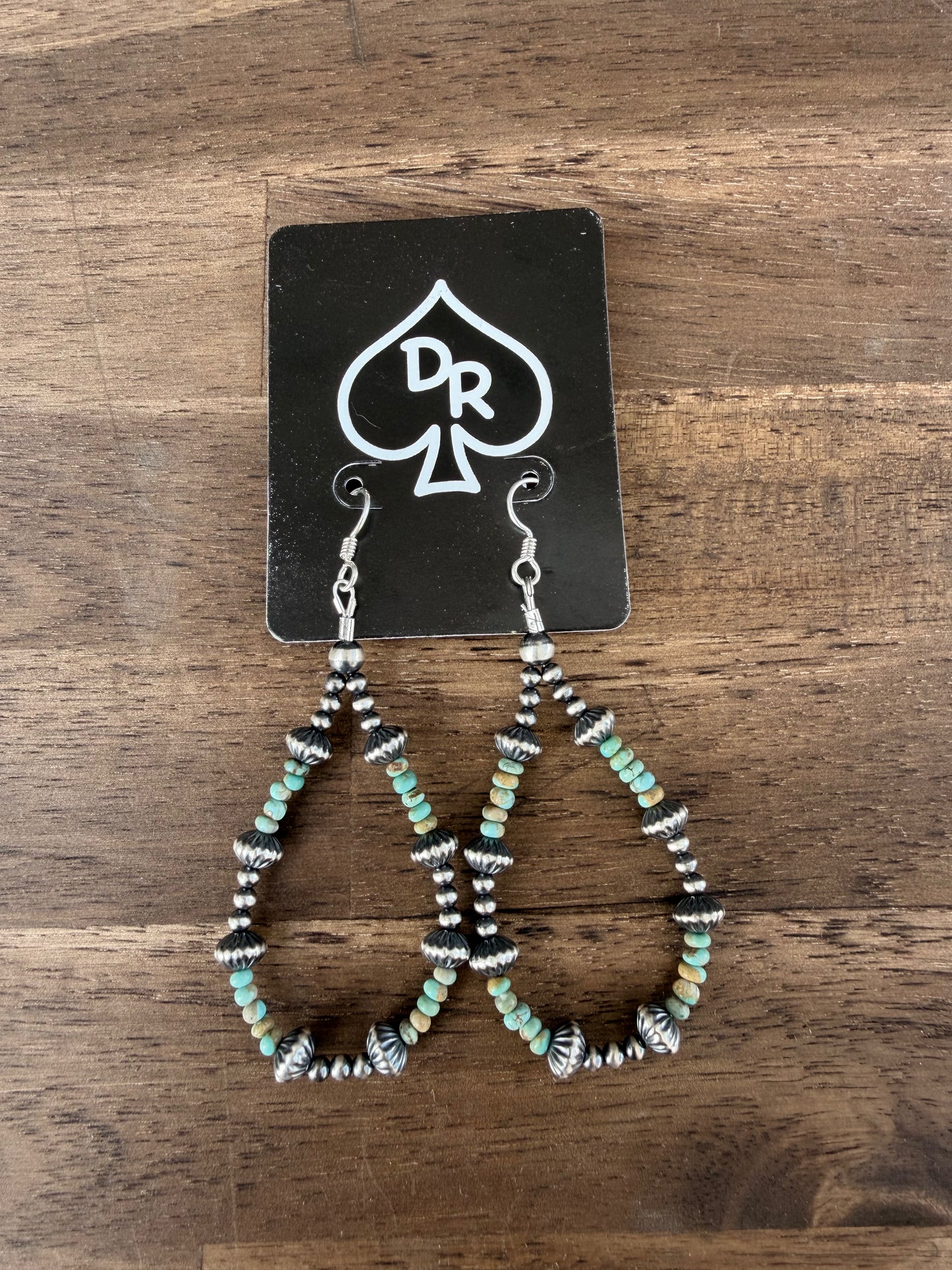 Earrings - 3mm - 7.5 Rondell - Kingman Turquoise