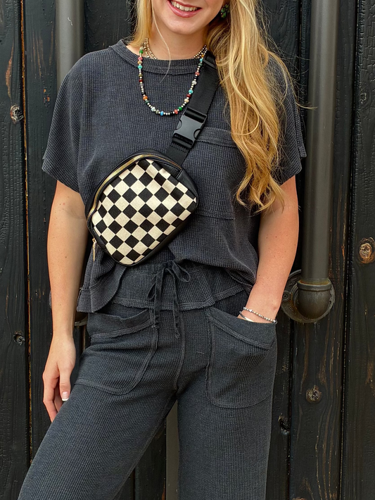 Checkered Belt Bag