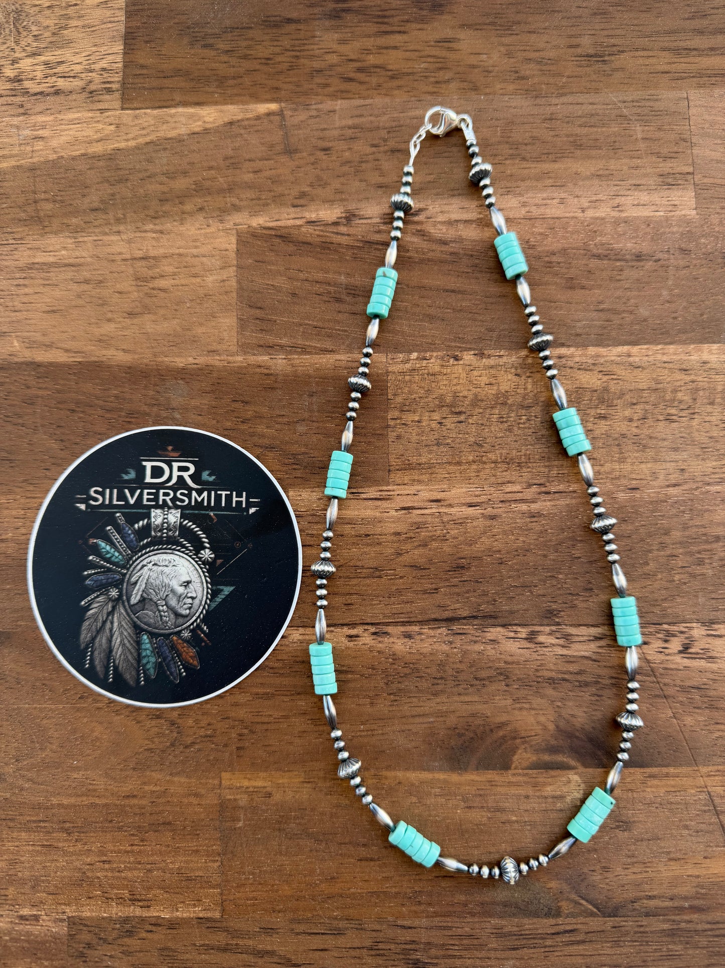 Necklace - 18” - 3mm - 7.5mm Rondell & Turquoise