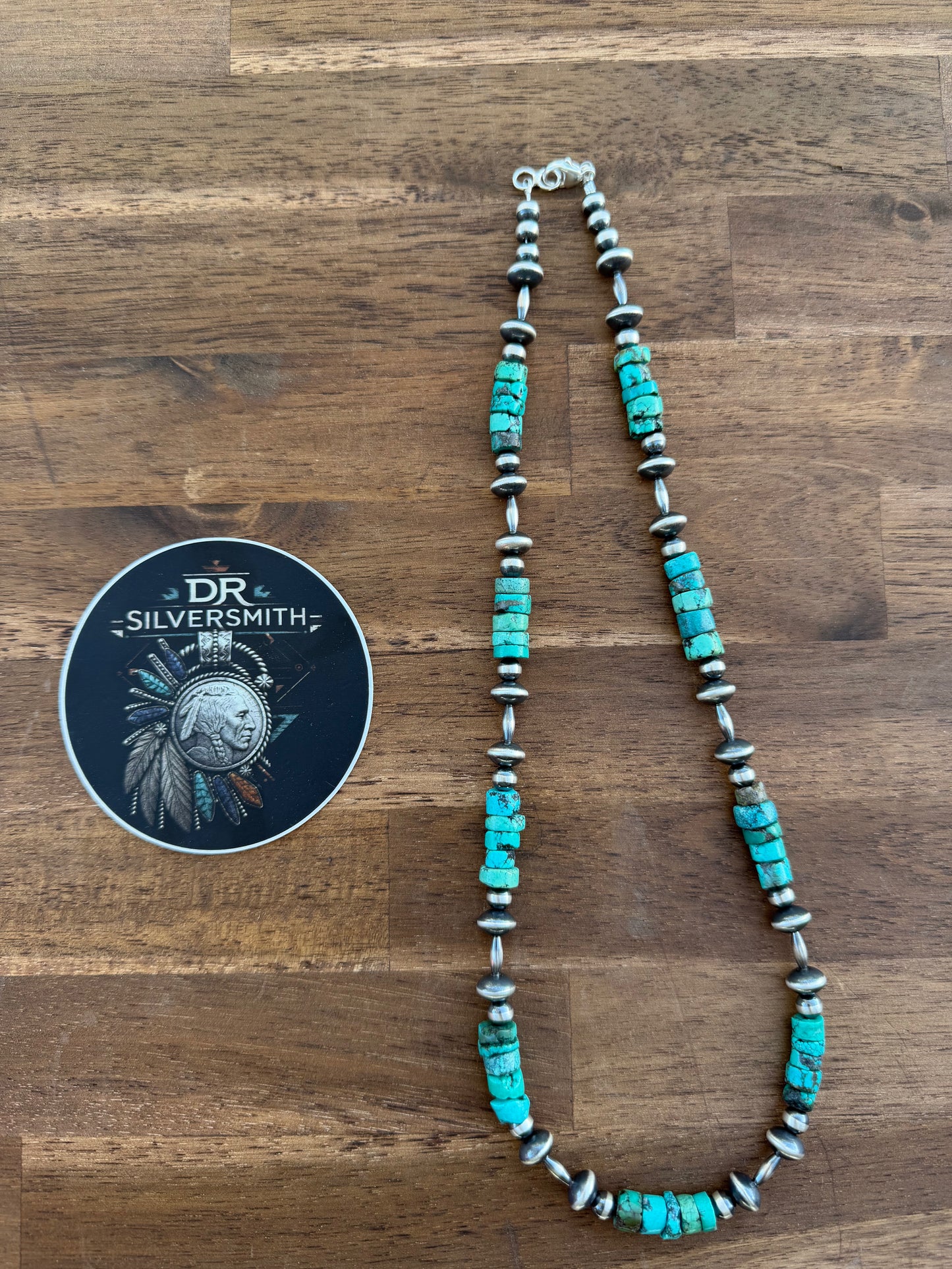 Necklace - 22” - 6mm - 8mm Rondell - Torpedo & Turquoise