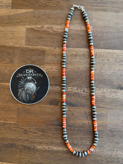 Necklace - 24” - 7mm - 7.5/8mm Rondell + Spiny Oyster