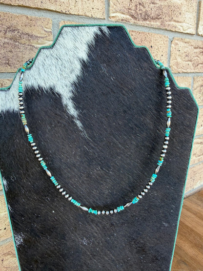 Necklace - 18” - 4mm + Torpedo & Kingman Turquoise