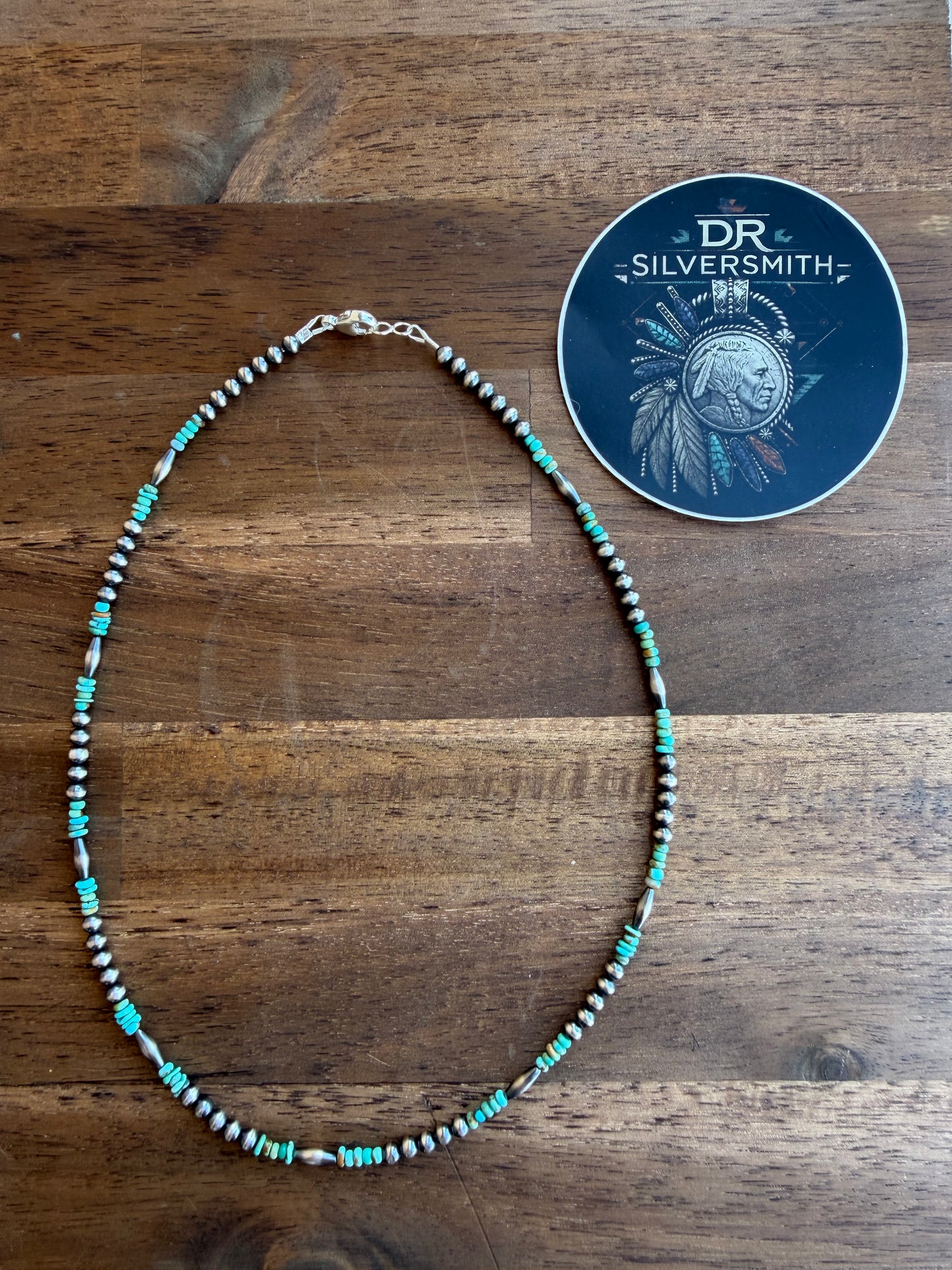 Necklace - 18” - 4mm + Torpedo & Kingman Turquoise