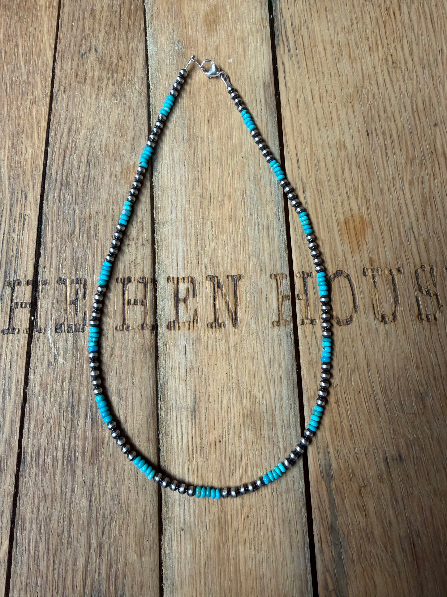 Necklace - 18” - 4mm & Kingman Turquoise