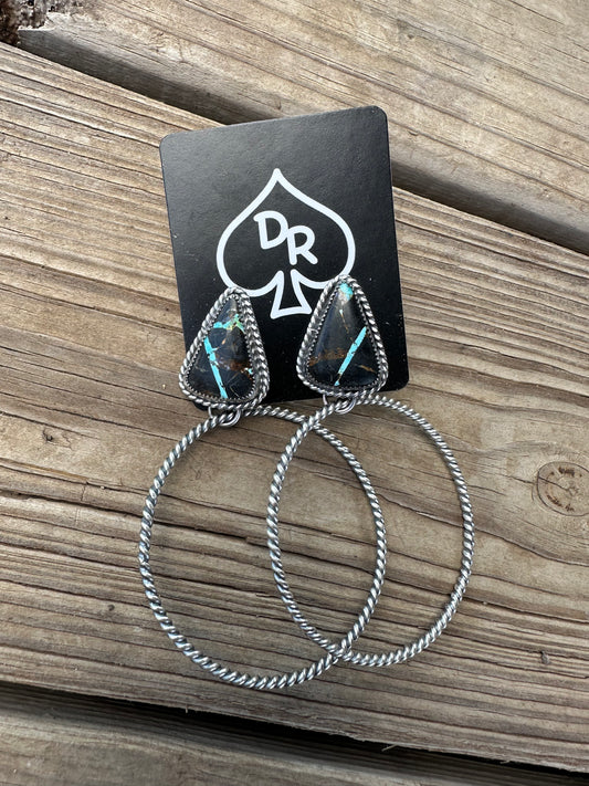 Blackjack Hoop Earrings