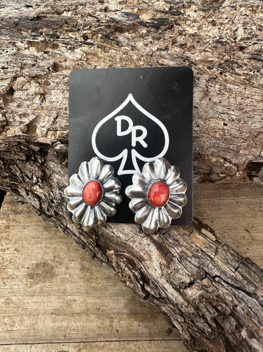 Spiny Oyster Concho Earrings