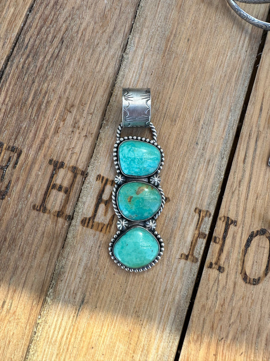 3 Stone Turquoise Pendant
