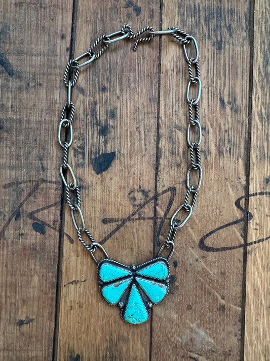 Turquoise Cluster Necklace