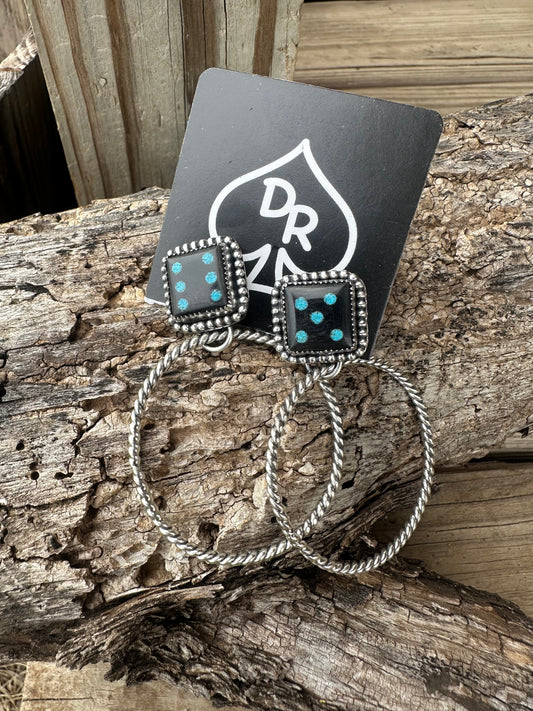 Dice Hoop Earrings