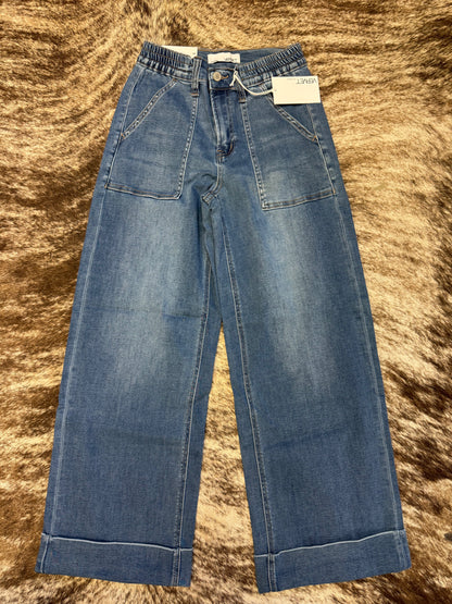 Vervet Stretchy Cuffed Wide Leg Jean