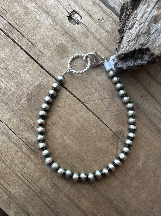 Bracelet - 5MM Sterling Silver Pearl Beads