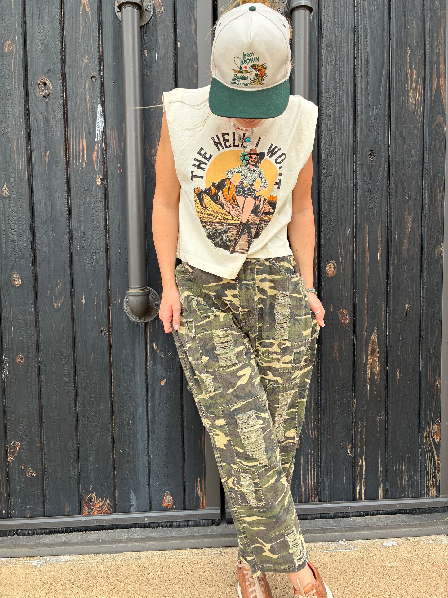 Patch Work Camo Cargo Jeans